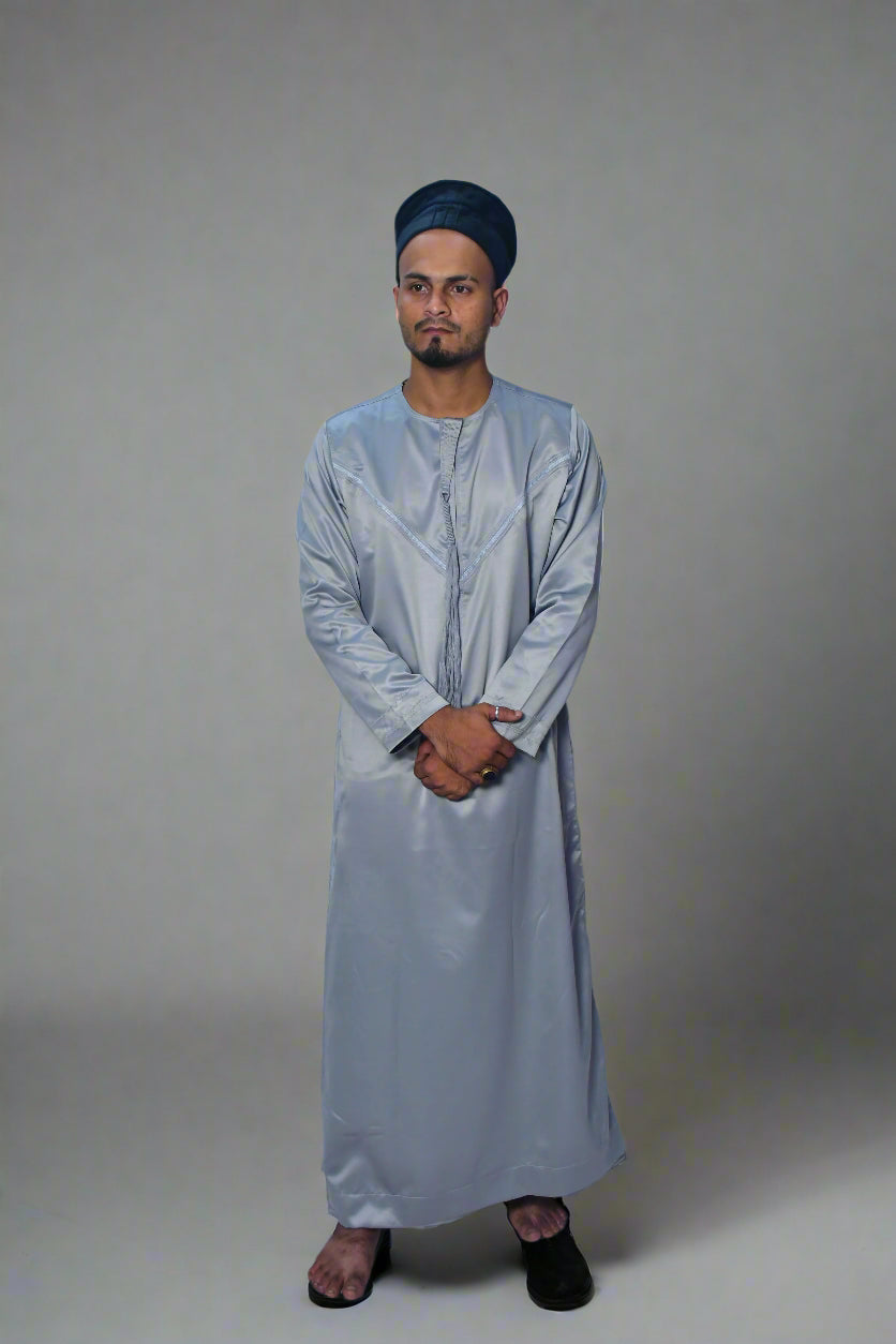 Indian Shiny Fabric | Steel Grey