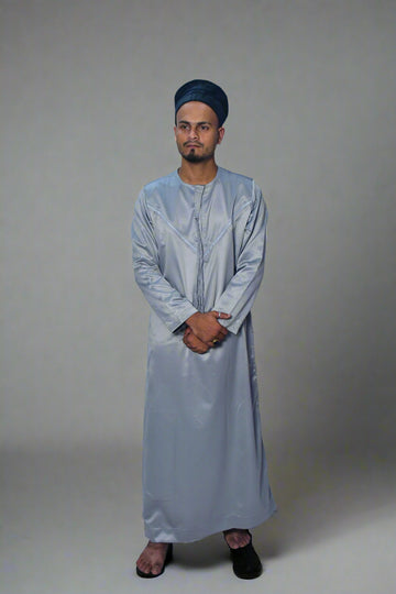 Indian Shiny Fabric | Steel Grey