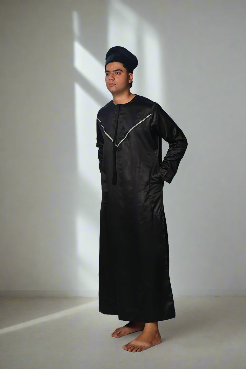 Indian Shiny Fabric | Black