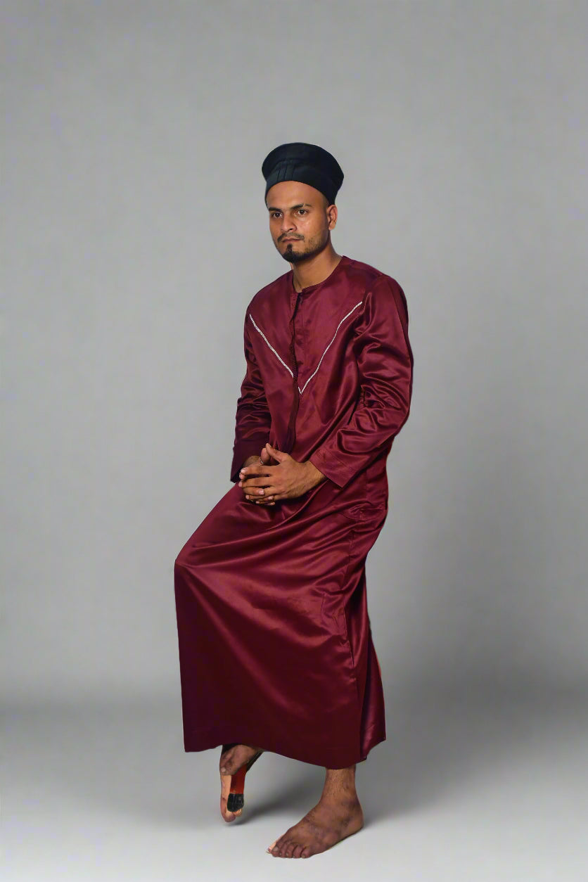 Indian Shiny Fabric | Dark Maroon