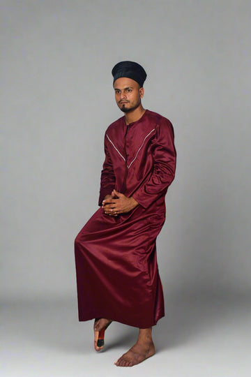 Indian Shiny Fabric | Dark Maroon